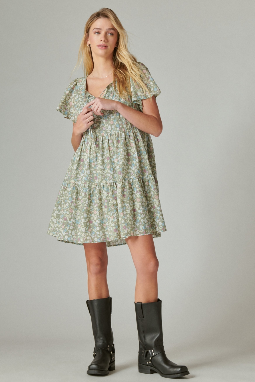 floral printed tiered mini